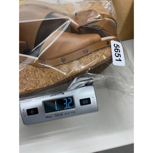 Clark Collection Sandals Womens 10 M Tan Comfort Shoes Leather Slingback Wedge - Picture 13 of 13